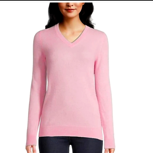 CLASSIC V- NECK CASHMERE SWEATER SIZE-L - Picture 1 of 4